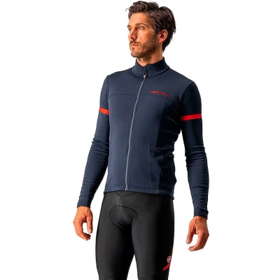 Afbeelding van Castelli FONDO 2 Fietsshirt Savile Blue/Red Reflex Mannen maat L