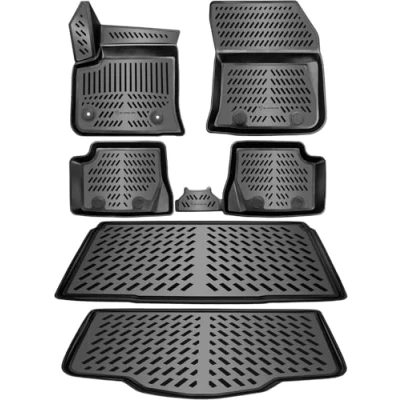 Afbeelding van ELMASLINE 3D Tapis de sol &amp; Coffre pour Jeep Avenger (2023 2025) Hybride (plancher chargement supérieur et inférieur) voiture Bac Accessoires Auto