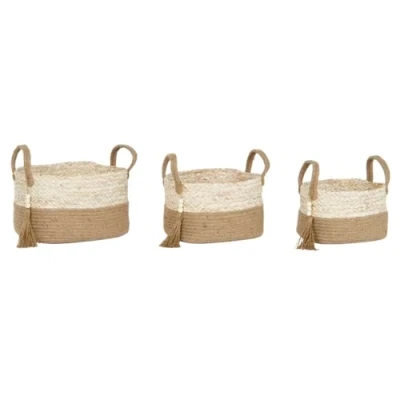 Afbeelding van Basket spelset Home ESPRIT Natuurlijk Lichtbruin Jute Modern 41 x 30 33 cm (3 Onderdelen)