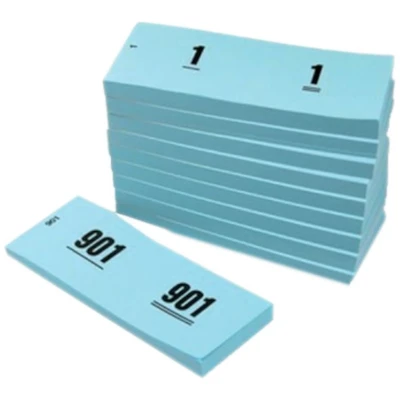 Afbeelding van Nummerblok 42x105mm nummering 1 1000 blauw 10 st