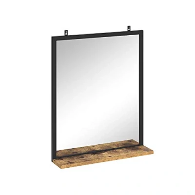 Afbeelding van Vicco Badkamerspiegel Fyrk, Antiek hout/Zwart, 50 x 60 cm