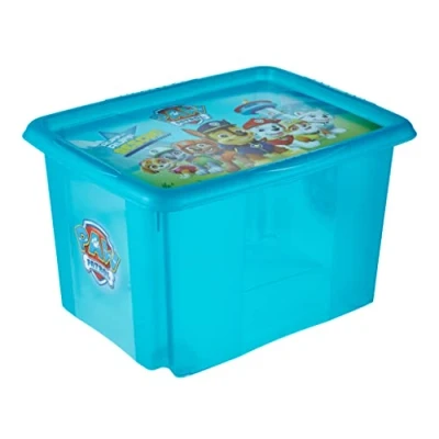 Afbeelding van keeeper Paw Patrol Karolina Fresh Blue opbergdoos voor kinderen, draaibaar, stapelbaar, 30 liter, transparant