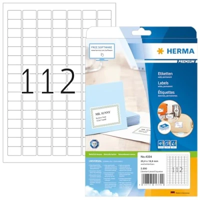 Afbeelding van HERMA Etiketten wit 25.4x16.9 Premium A4 2800 st.