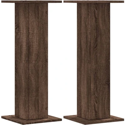 Afbeelding van vidaXL Speakerstandaards 2 st 30x30x80 cm bewerkt hout bruin eiken