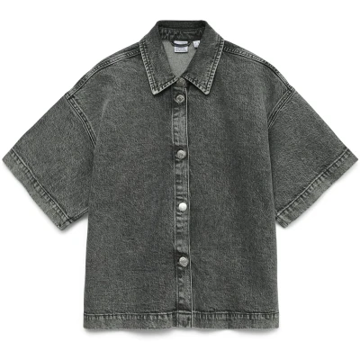 Afbeelding van Vero Moda Blouse Vmtessa Ss Loose Denim Shirt Ga 10331219 Medium Grey Den/ra206 Dames Maat XL