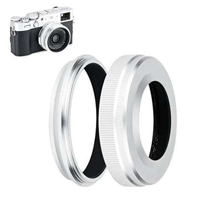 Afbeelding van JJC Zonneklep met adapterring voor Fujifilm Fuji X100VI X100V X100 X100S X100T X100F camera&#039;s, vervangt LH en AR Compatibel filters