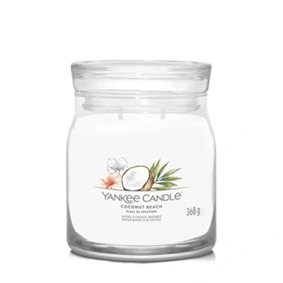 Afbeelding van Yankee Candle Signature Medium JAR Coconut Beach Geurkaars, Maat: 368 g, White