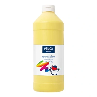 Afbeelding van Lefranc &amp; Bourgeois Value 188513 verf op waterbasis voor kinderen, levendige kleuren, ondoorzichtig, klaar gebruik, doseringsopening, 1 liter, primair geel