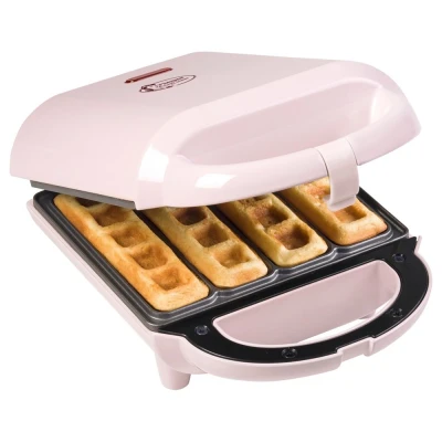 Afbeelding van Bestron Asw400 Wafelijzer Voor 4 Kleine Wafels Roze