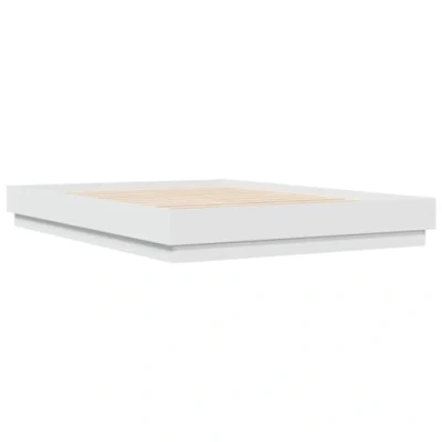 Afbeelding van vidaXL Bedframe met LED verlichting wit 140x200 cm
