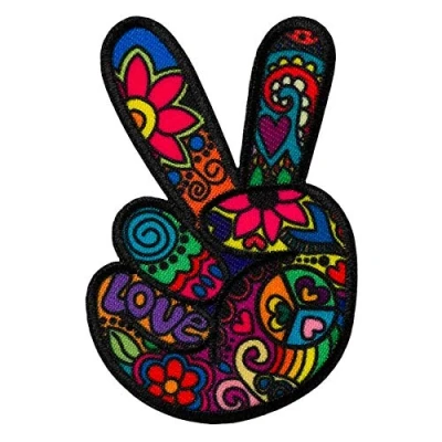 Afbeelding van Mono Quick 10029 1002 stuks hippie en vrede opstrijkbare patches, meerkleurig