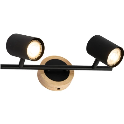 Afbeelding van QAZQA jeana Moderne Plafondspot Spotje Opbouwspot 2 lichts L 30.5 cm Naturel Industrieel Woonkamer Slaapkamer Keuken