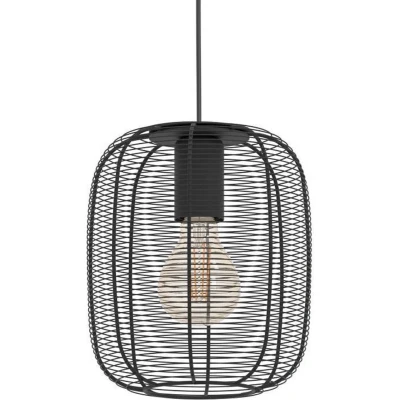 Afbeelding van EDI light by EGLO Rinroe Hanglamp E27 Ø 20 cm 1 lichts Zwart Staal
