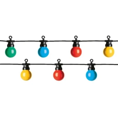 Afbeelding van Feestverlichting lichtsnoer Bolvorm Twinkel effect 950cm 20 LEDS Multi