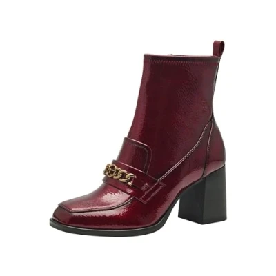 Afbeelding van Tamaris Enkellaarsjes met hoge hak, Dames, Maat: 40, Merlot Kunststof