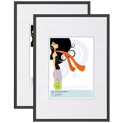 Afbeelding van walther design KV130B3 New Lifestyle Kunststoff Bilderrahmen, 21x29,7 cm DIN A4, schwarz, 2er Pack