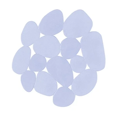 Image de Msv lot de 4 tapis antiderapants douche ou baignoire pvc galets 12x13cm noir