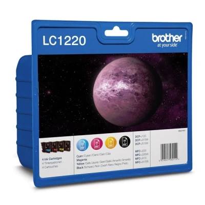Image de Brother LC1220VALBP Pack de 4 noir, jaune, cyan, magenta original blister cartouche d&#039;encre pour DCP J525, J725, J925, MFC J430, J625, J825; MyMio J825