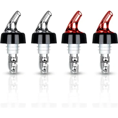 Afbeelding van Precisie Schenktuit (2CL / 4CL) Kogel maatschenker 4 Stuks Kogelschenktuit 20 ml en 40 voor Horeca Rood (4CL) &amp; Transparant (2CL)