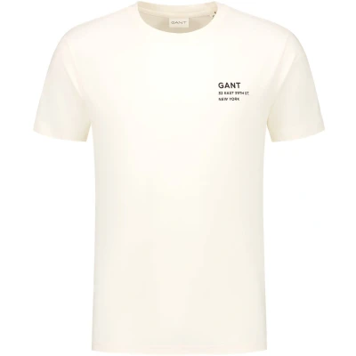 Afbeelding van GANT Small Graphic SS Tshirt basic, Heren, Maat: XXL, Cream