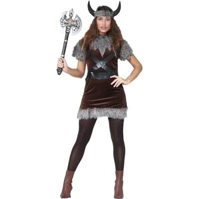 Afbeelding van Fiestas Guirca Verkleedjurk Viking Dames Polyester Bruin Maat M