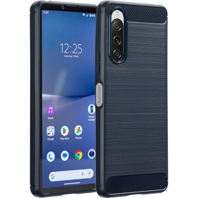 Afbeelding van imoshion Hoesje Geschikt voor Sony Xperia 10 V Siliconen Brushed Backcover Donkerblauw