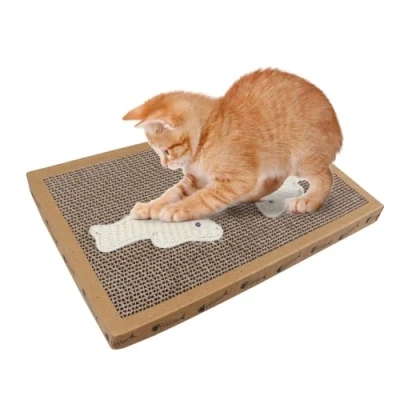 Afbeelding van Krabplank Kattenspeelgoed Krabmeubel Krabmat Tweezijdig Karton Sisal Catnip