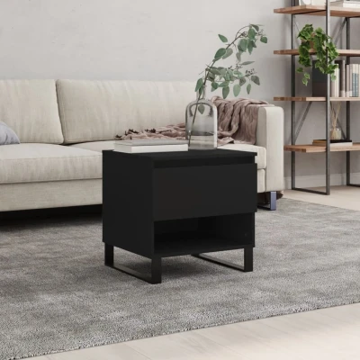 Afbeelding van Salontafel 50x46x50 cm bewerkt hout zwart