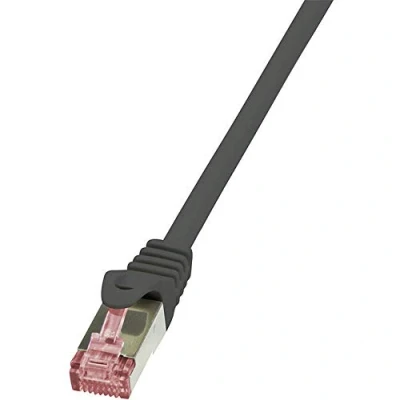Afbeelding van Logilink Cq2093S Rj45 Netwerk Aansluitkabel Cat 6 S/Ftp 10 M Zwart Vlambestendig Snagless