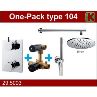 Afbeelding van Wiesbaden one pack inbouwthermostaatset type 104 CHR (30cm)