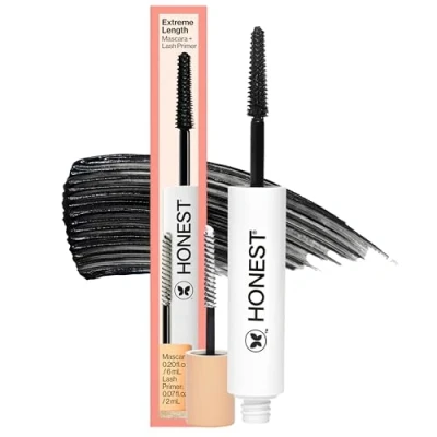 Afbeelding van Honest Beauty Extreme Length mascara + wimperprimer 2 in 1 verhoogt de lengte, het volume en definitie van wimpers siliconenvrij, parabenenvrij, dermatologen oogartsen getest 0,2 l,