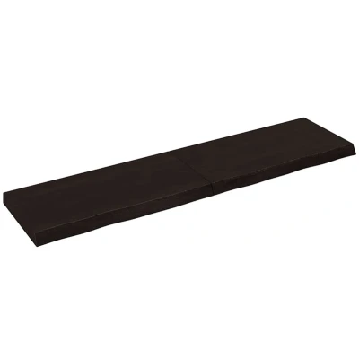 Afbeelding van Wastafelblad 160x40x6 cm behandeld massief hout donkergrijs