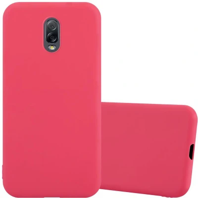 Afbeelding van Cadorabo Hoesje geschikt voor Samsung Galaxy J7 PLUS / C8 in CANDY ROOD Beschermhoes gemaakt van flexibel TPU silicone Case Cover