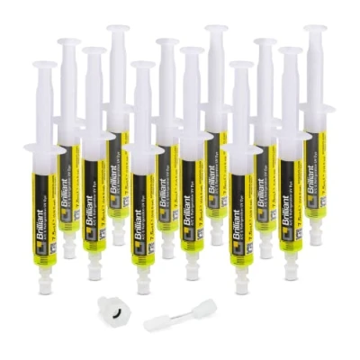 Afbeelding van Errecom Brilliant 12 x 7,5 ml fluorescerende UV tracker voor het detecteren van koelgaslekken in airconditioning en koelsystemen, met 1/4 SAE adapter