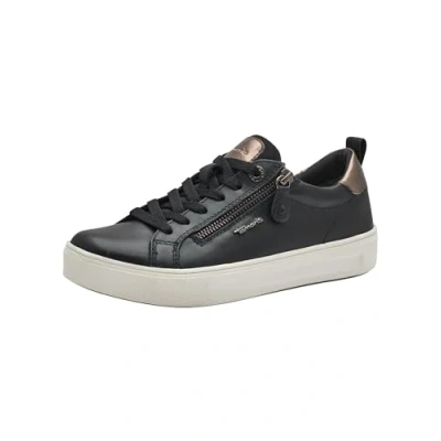 Afbeelding van Tamaris Comfort Sneakers laag, Dames, Maat: 40, Black Leer en textiel