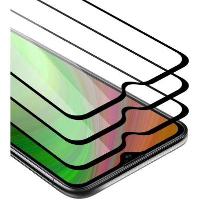 Afbeelding van Cadorabo 3x Screenprotector geschikt voor Motorola MOTO E7 PLUS Volledig scherm pantserfolie Beschermfolie in TRANSPARANT met ZWART Getemperd (Tempered) Display beschermend glas 9H hardheid 3D Touch