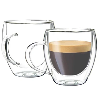 Afbeelding van Youngever Set van 2 dubbelwandige espressoglazen, 165 ml, koffiemok, thermische glazen met zwevend effect, espressoglas