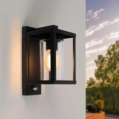 Afbeelding van Ledvion Wandlamp Vierkant met Senor Zwart, IP44, E27, Zwarte Buiten, LED Wand lamp, Buitenlamp