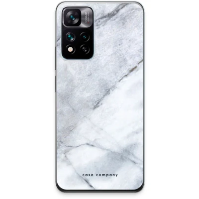 Afbeelding van Case Company® hoesje geschikt voor Xiaomi 11i Witte marmer Soft Cover Telefoonhoesje Bescherming aan alle Kanten en Schermrand