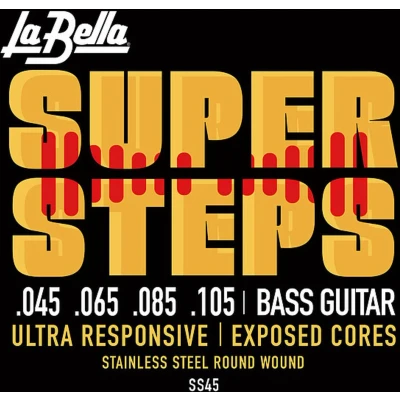 Afbeelding van La Bella SS45 bas snaren 45 105 Super Steps Snarenset voor 4 string basgitaar