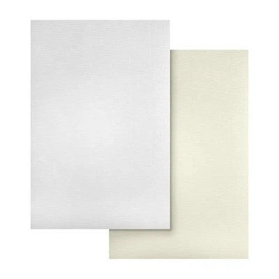 Afbeelding van Netuno 100 x geribbeld papier, A4, 297 210 mm, 120 g, Aster Laid, 50 wit &amp; ivoor, elegant structuurpapier, geribbeld, voor knutselen, wenskaarten, certificaten, uitnodigingen, bruiloft