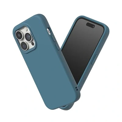 Afbeelding van RHINOSHIELD Hoesje compatibel met [iPhone 14 Pro] SolidSuit dunne hoes schokabsorberende technologie en premium matte afwerking oceaanblauw