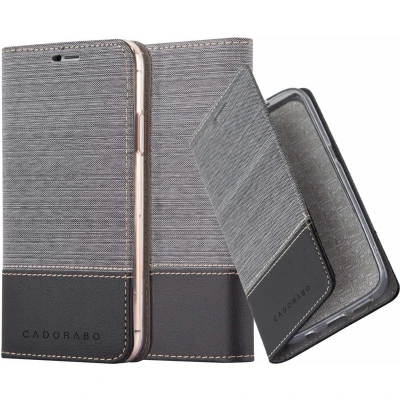Afbeelding van Cadorabo Hoesje geschikt voor Apple iPhone 13 PRO in GRIJS ZWART Beschermhoes met magnetische sluiting, standfunctie en kaartvakje Book Case Cover Etui