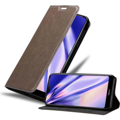 Afbeelding van Cadorabo Hoesje geschikt voor Nokia 7.1 in KOFFIE BRUIN Beschermhoes met magnetische sluiting, standfunctie en kaartvakje Book Case Cover Etui