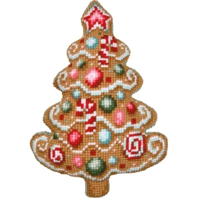 Afbeelding van Vervaco Kruissteekvormkussen kit met rug Christmas tree PN 0215326