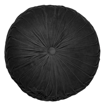 Afbeelding van Dutch Decor KAJA Sierkussen rond velvet 40 cm Raven zwart