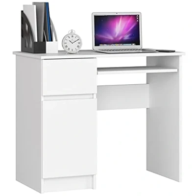 Afbeelding van Piksel bureau, toetsenbordplank, 1 lade en vak met deur, links of rechts, B90 x H77 D50 cm, 30 kg