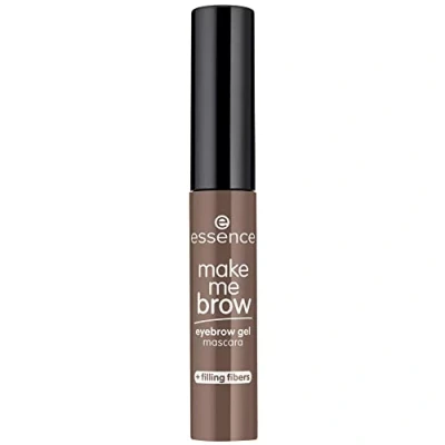 Afbeelding van Essence Make me Brow Eyebrow mascara gel wenkbrauwen met vulvezels nr. 05 Chocolaty Brows bruin definitief, gelei, veganistisch, zonder nanodeeltjes, parfum (3,8 ml)