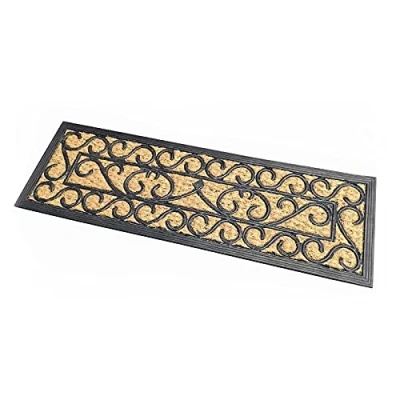 Afbeelding van Homescapes Sierlijke kokosnootdeurmat met rubberen antislip