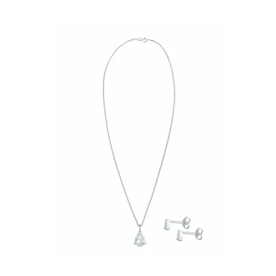 Afbeelding van Elli Jewelry SET Classic Ketting, Dames, Maat: 45, Silber